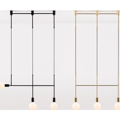 Post Modern Creative Gold Black Chandeliers Iron Geometric LED Chandelier Lighting Bedroom Living Room lustres Kitchen Luminaria