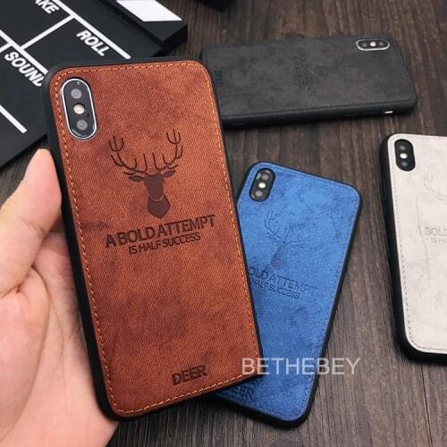 Luxury Deer Cloth Texture For Iphone X XR XS Max 7 8 6 6S Plus 5S 5SE 5 Shockproof Soft Silicone Matte Ultra-thin Original Cover