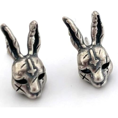 1Pair New Rabbits Stud Cute Gothic Cross Hare Bunny Earring Animal Jewelry vintage Jewelry Fashion Hot Ear Pendant Punk