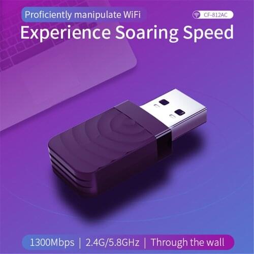 1300Mbps Dual Band 2.4G/5.8G Wifi Network Card Wireless AC wifi Adapter for Windows 7/8/10 Mac OS Mini USB Wifi Adapter Antenna