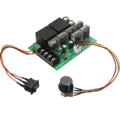 New PWM Motor Speed Controller DC 10V-50V 12/24/36/48V 60A High Power Motor Speed Control CW CCW Reversible Switch