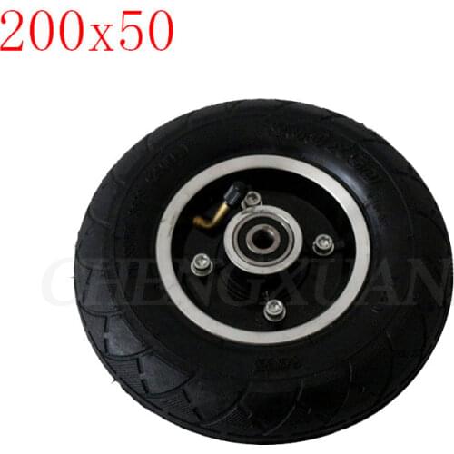 200*50Electric Scooter Tyre With Wheel Hub8" Scooter 200x50 Tyre Inflation Electric Vehicle Aluminium Alloy Wheel Pneumatic Tire