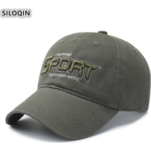 SILOQIN Snapback Cap Letter Embroidery Mens Cotton Baseball Caps Adjustable Head Size Fashion Sports Cap Bone Young Male Hats
