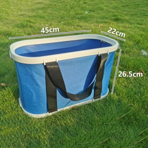 Outdoor Portable Folding Bucket Large Retractable Bucket With Lid 600d Oxford Cloth + Pvc Film For Outdoor Fishing And Camping