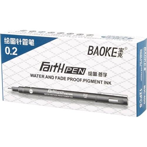 12 Baoke Needle Pen BK400 Drawing Pen 0.2mm Comic Design Marker Sketch Pen Drawing Pen Hook Line Pen Office Supplies