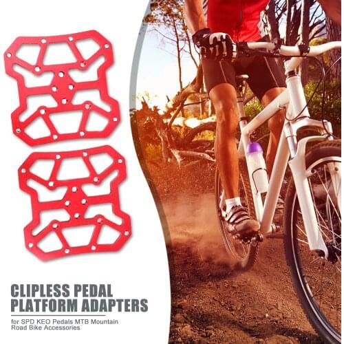 2pcs Aluminum Alloy Bicycle Clipless Pedal Platform Adapters for SPD KEO Pedals MTB Mountain Road Bike Accessory Clipless Pedal