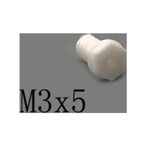 2pcs M3x5mm Hexagonal Self-Tapping Screw Ceramic Insulated Bolt High Temperature Corrosion Resistance Zirconin