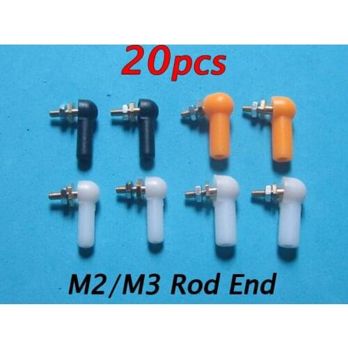 20PCS Plastic M2/M3 Rod End 2/3mm Push/Pull Rod Ball Joint Connector W/Screw For Rc Boat Car Airplane Truck Buggy Crawler Model