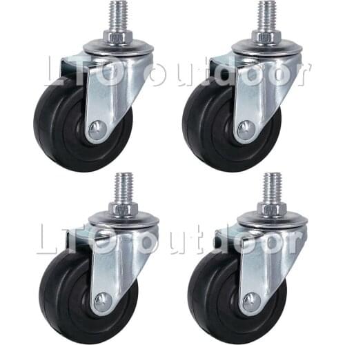 4PCS Heavy Duty Caster Wheels With Screw Rubber Swivel No Noise for Furniture