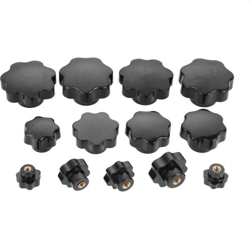 5/2/1 PCS M5 M6 M8 M10 M12 M16 Plum Hand Tighten Nuts Handle Thread Star Mechanical Black Thumb Nuts Clamping Knob Manual Nuts