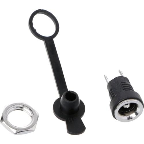 5.5mm x 2.5mm DC Power Jack Socket Female Panel Mount Connector Metal Panel Mount Interface Plug Wire Terminals