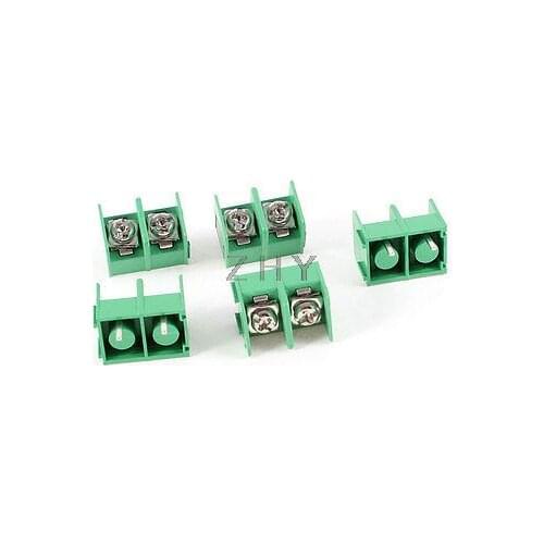 5 Pcs 2pin 8.5mm Pitch 2 Position 300V 20A Terminal Block Green