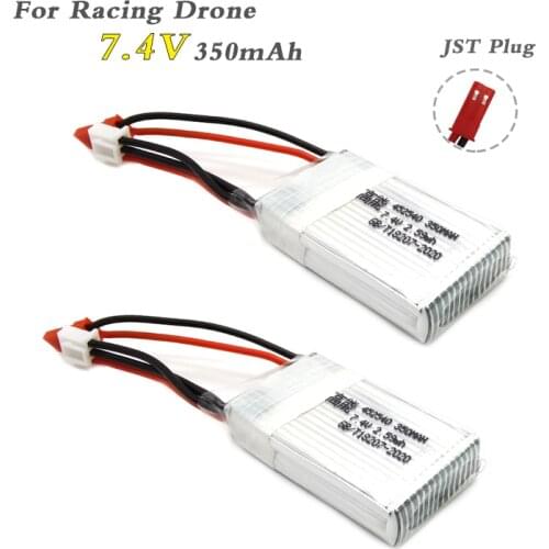 7.4v 350mAh 2s battery for KINGKONG 90GT X401H MJX X402 Mini FPV Drone Quadcopter 2s Lipo battery 2pcs 7.4v Battery JST Plug