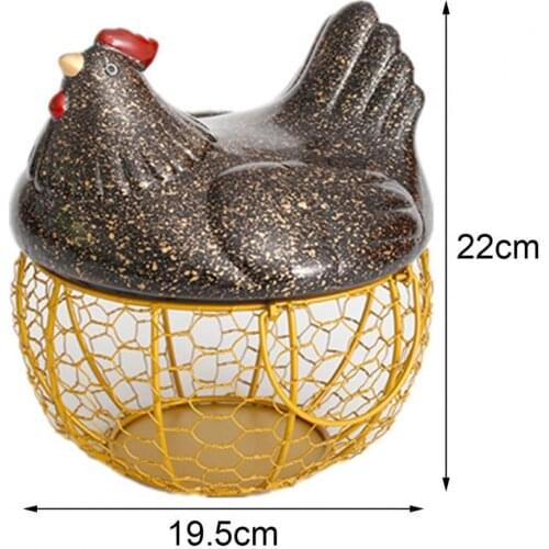 80%HOTCeramic Egg Basket Nice-looking Creative Decorative Iron Organizer Egg Fruit Sundries Storage Basket for Home