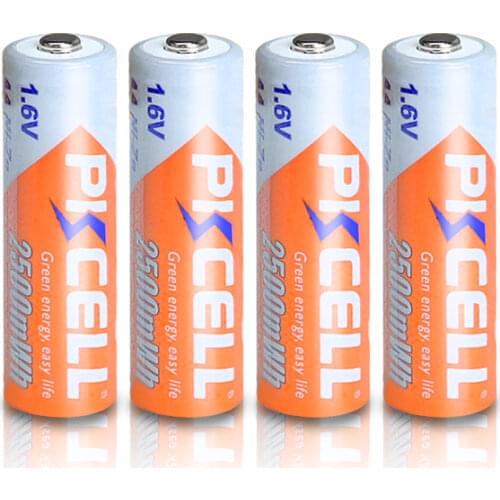 4Pcs Ni-Zn 1.6V AA 2500 mWh Rechargeable batteries aa Batteries NIZN Battery High Performance voltage