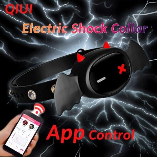 App Bluetooth Electric Shock Collar BDSM Fetish Slave Restraint Electric Shock Collars Adult Game Couples Sex Toys