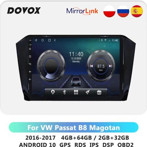 DOVOX 2 Din Android 10 For VW Volkswagen Passat B8 Magotan 2016 2017 Car Radio GPS Naviation Multimedia Player RDS 4G 2din dvd