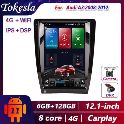 Tokesla Android 10 car radio audio DVD intelligent touch Central Multimedia gps receiver screen MP5 system for Audi A3 2008-2012