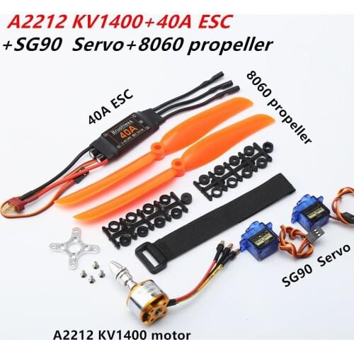 Brushless Motor A2212 2212 2200KV / 1400KV 40A ESC 6035 / 8060 Propeller SG90 9G Micro Servo for RC Fixed Wing Plane Helicopter