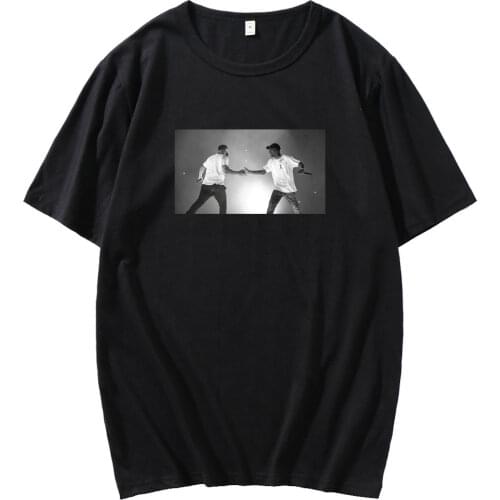 For Men New Arrival Hipster Rapper Short Sleeve Tshirt Drake and Travis Scott Print T-shirt Male Casual Loose EU Size T Shirt