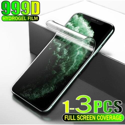 999D Hydrogel Film For iPhone 12 Pro Max Screen Protector Full Cover For iPhone 11 Pro Max X XS XR 8 7 6 Plus SE 2020 Soft Film