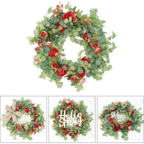 Artificial Wreath 18in Garland Front Door Window Farmhouse Showcase Decor
