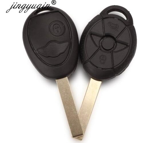 Jingyuqin 10pcs/lot Remote Key Shell Case Fob 2 Buttons For BMW Mini One Cooper R50 R53 Blank Key Cover Replacement