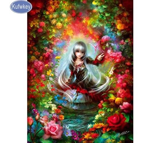 Full Square 5D DIY Diamond Painting flower fairy wall Picture 3d Diamond Embroidery,Cross Stitch diamond Mosaic sticker decor