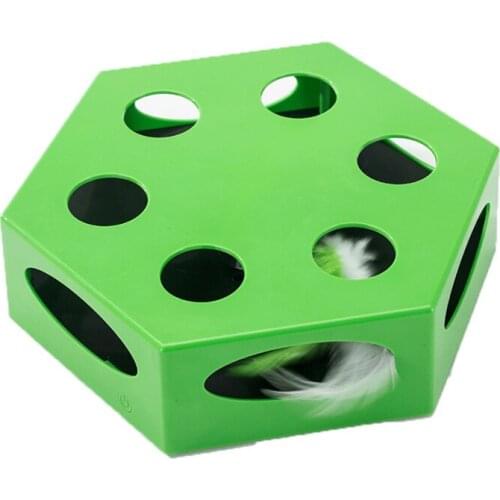 Cat toy automatic cat cat cat cat hexagonal electric cat turntable funny cat box pet toy supplies