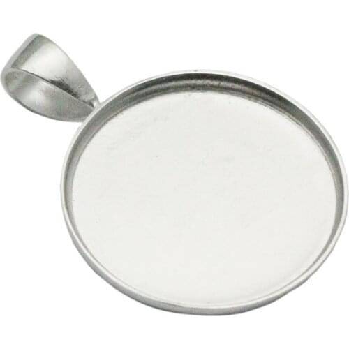 Beadsnice 33827smt17 Sterling Silver 925 Pendant Bezel Cup For Settings fit Round 19mm Flat Back Cabochon