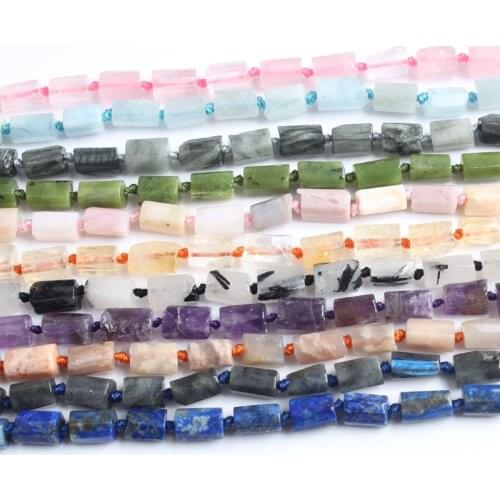 LanLi natural jewelry 8x11mm multicolor tangent plane pillar beadsDIY men and women Bracelet Necklace anklet Accessories