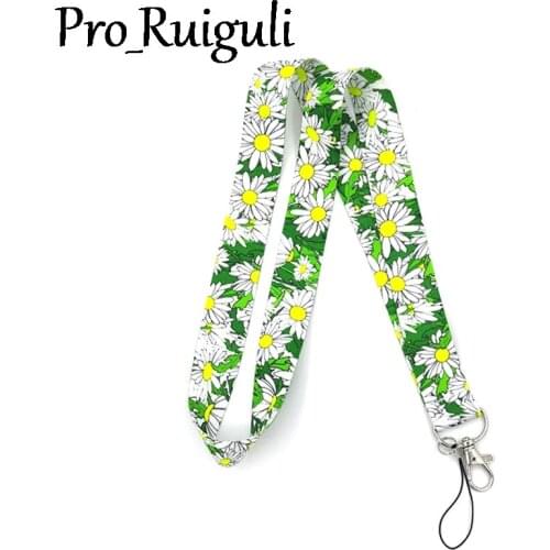 30pcs Daisy sunflowers vintage cartoon funny Neck Strap Lanyards ID badge card holder keychain Mobile Phone Strap Gifts