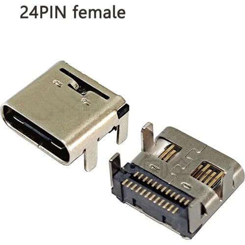 USB 3.1 Type-c Micro 24Pin On board Four-legged double-row patch Connectors Female Port Jack Tail Plug Socket Electric Terminals