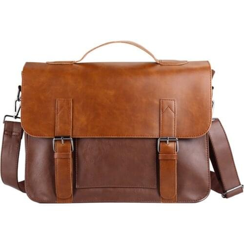 Business Handbag Laptop Briefcases for Men Leather Casual Men Bag Messenger Shoulder Bags Man