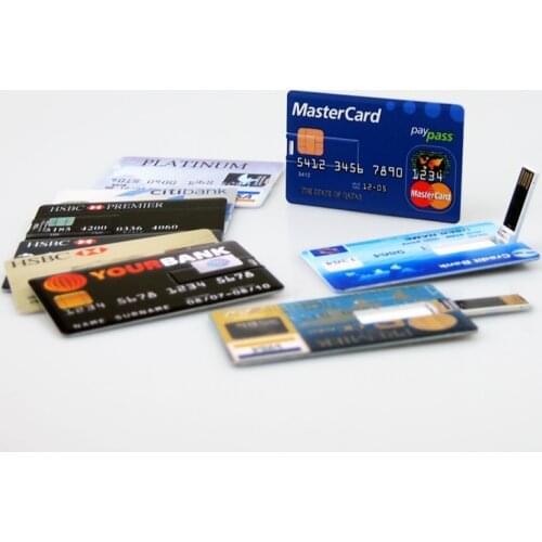 Customize logo High Speed HBSC MasterCard Bank Credit Card Usb 2.0 Flash Drive 32gb 16gb 8gb 4gb 128mb Pendrive Promotional Gift