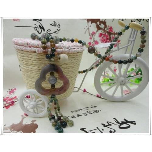 Natural colorful jade, agate necklace, crystal four seasons, extended sweater chain, goods