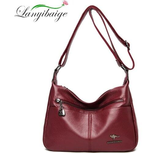 Original Retro Soft Leather Shoulder Bags For Women 2021 Designer Handbags High Quality Casual Female Crossbody Bag