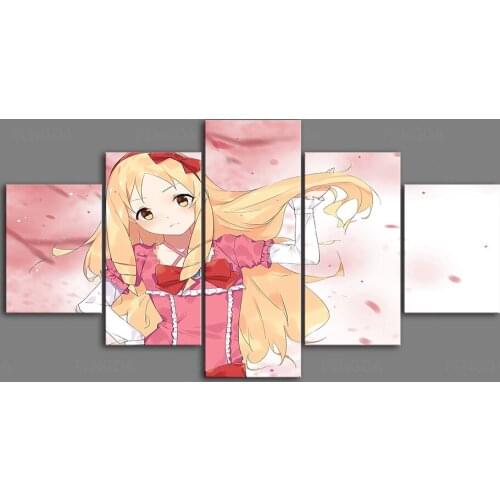 Prints Painting Anime Wall Art Modular Canvas Eromanga Sensei Poster 5 Pcs Picture Modern Home Decoration For Bedside Background