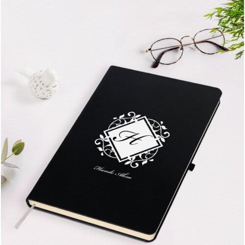 Personalized Head Letter Name Design Black Notebook-10