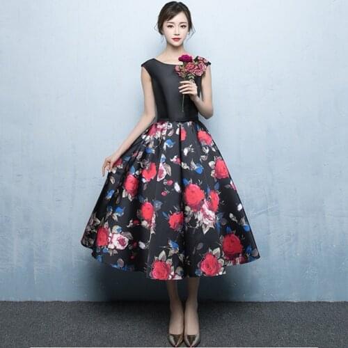 Prom dresses 2019 satin appliques vestido formatura festa tea-length dress prom short zipper back prom gown