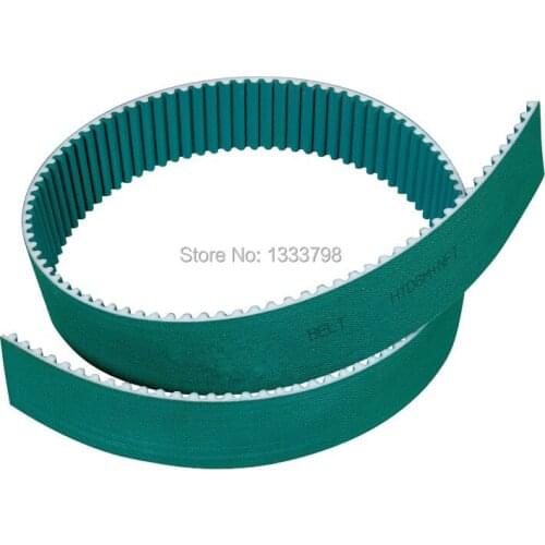 Low price green color fabric coated HTD8M closed loop timing belt free shipping