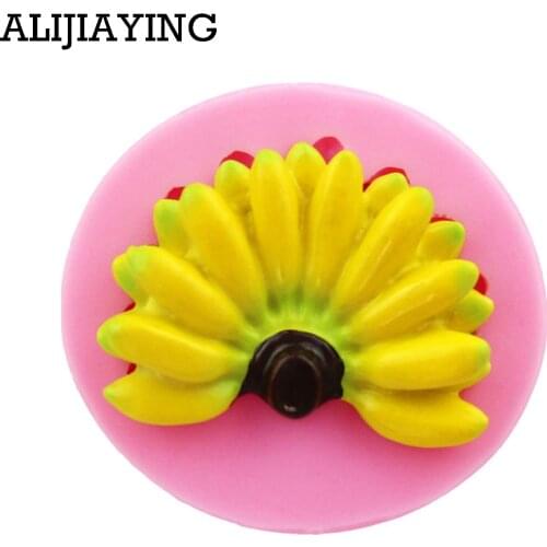 M0877 Banana Fruit Silicone Fondant Mold 3D Soap Mould Banana Chocolate Mold Decorating Cake Molds