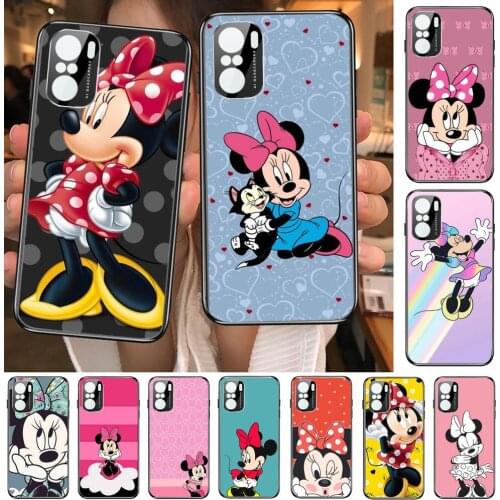 Disney Mouse Minnie Pink Lovely Phone Case For xiaomi redmi POCO F1 F2 F3 X3 Pro M3 9C 10T Lite NFC Black Cover Silicone Back Pr