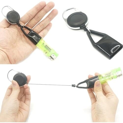 1Pcs Silicone Lighter Holder Sleeve Clip Lighter Protective Cover With Retractable Keychain Regular Size Smoking Accessories Smo