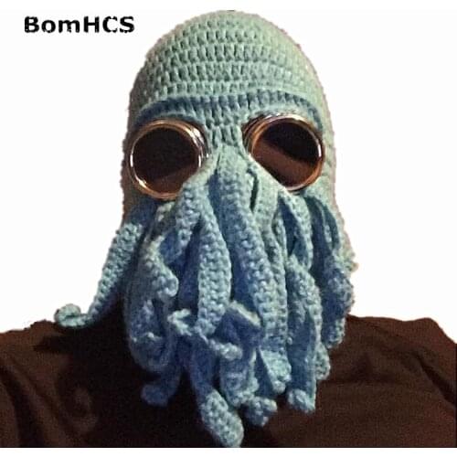 BomHCS Novetly Tentacle Octopus Cthulhu Knit Beanie Hat Cap Wind Mask Birthday Gift for Fun