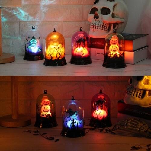 Pumpkin Lights Halloween Pumpkin Lantern Witch Lamp Scene Layout Desk Decor Props Halloween Party Home Room Decoration