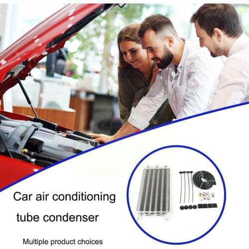 Universal Aluminum Alloy Car Air Conditioning Tube Cooler System Oil Condenser Auto Transmission Condenser Belt Cooling Coo X9Z6