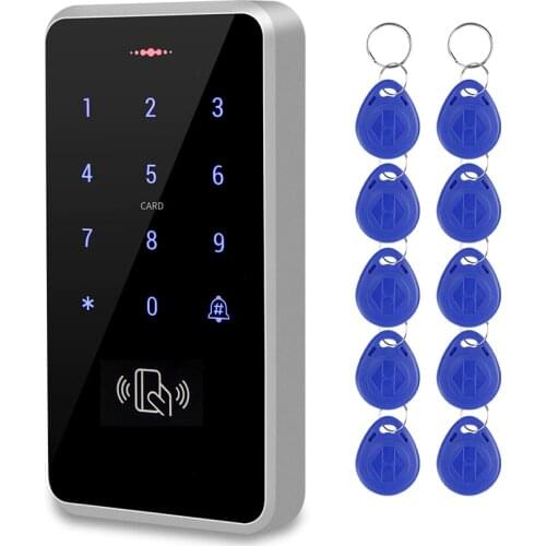 IP68 Waterproof RFID 125KHz Standalone Access Control Keypad with Touch Screen Panel + 10pcs RFID Keyfobs