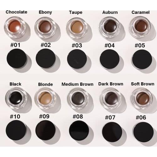 10 Color Black Box Waterproof Eyebrow Dyeing Cream Color Makeup Private Label Customization Cosmetics