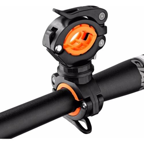 Wheel Cycling Bike Rotating Light Double LED Front Flashlight Lamp Pump Handlebar Bicycle Light Bracket